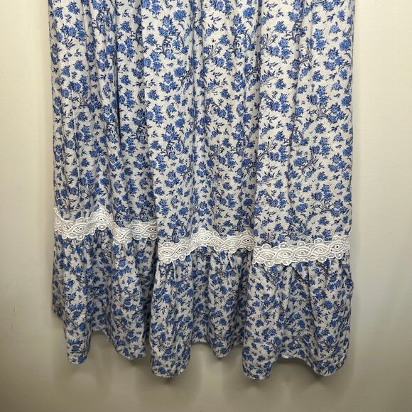 Lug Von Siga Blue Floral Smocked Elisa Maxi Dress Size 38/6 - Picture 8 of 10